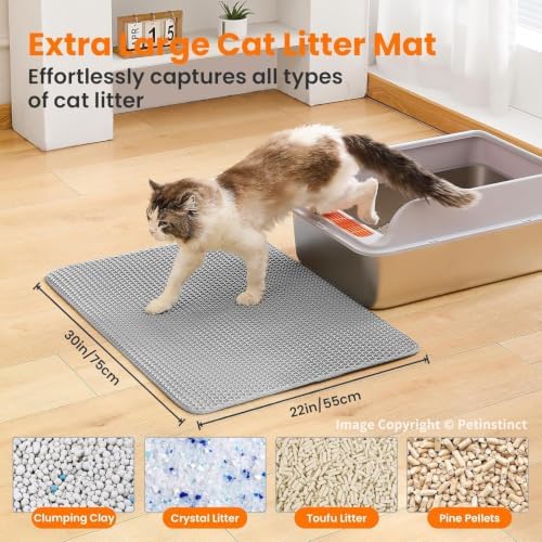 Extra Large Cat Litter Mat, Double Layer Honeycomb Design - Image 2