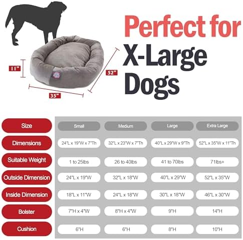 Majestic Pet 52 Inch Micro Velvet Calming Dog Bed Washable – Cozy Soft Round - Image 3