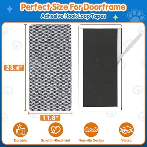 Wall Cat Scratcher for Indoor Cats, Corner Furniture Protector Light Grey - Image 3