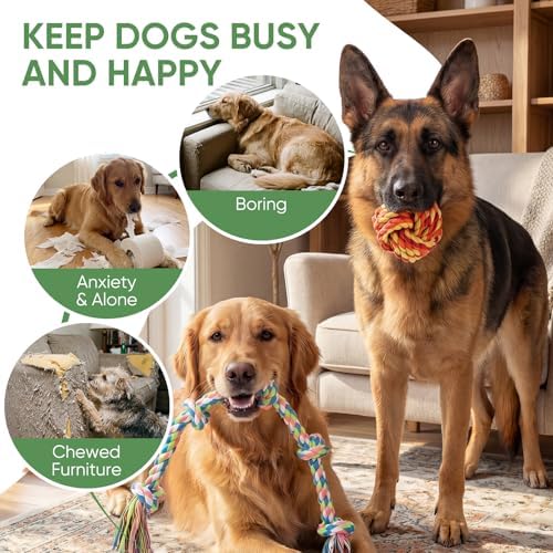 Aitmexcn Dog Rope Toys, 10 Pack Cotton Chew Tug Toys - Image 4