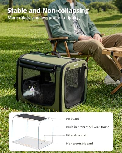Dog Car Carrier Light Weight 19.7×16.9×14.8in, Foldable Dog Carrier - Image 5