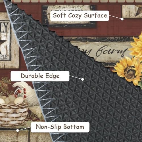 Giwawa Vintage Rooster Bath Rug Farmhouse Chicken Shower Mat Absorbent Bath - Image 4