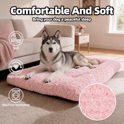 Dog Bed Large Size, Plush Washable Pet Bed Mat, Dog Crate Bed 41"x27" - Image 3