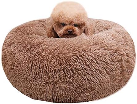 Dog Bed for Small Dogs & Cats, 24 Inch Medium Fluffy Washable Donut Bed by BODISEINT