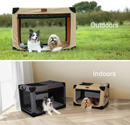 Garnpet Soft Dog Crate for Large Dogs, 4-Door Foldable Collapsible Dog Crate - Image 5