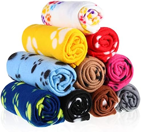 Tatuo 10 Pcs Puppy Blanket for Dog Cat, 24 x 28 Inch, Vibrant Color by Tatuo