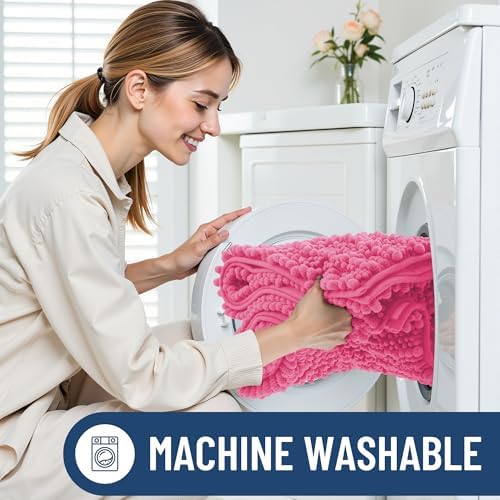 Smiry Bathroom Rugs 44X24, Extra Soft Rubber Backing Chenille Bath Mats - Image 6