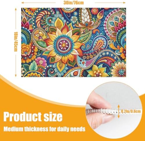 Colorful Mandala Flower Bath Mat - Image 2