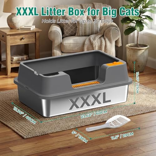 OROLEY 2PACK Stainless Steel Litter Box - Image 5