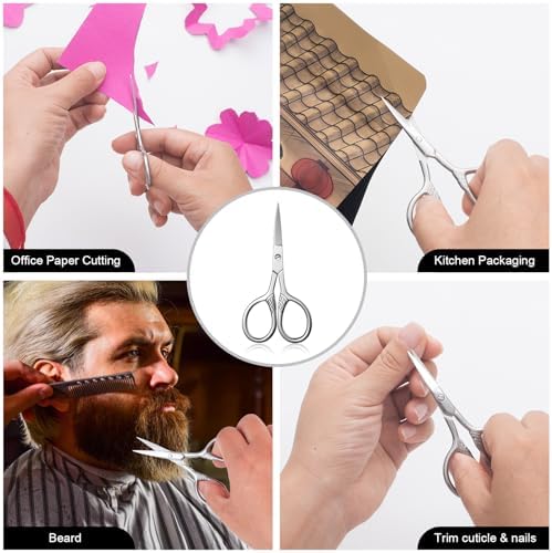 Professional Grooming Scissors for Hair, Eyebrow Trimming, Mustache - Image 6