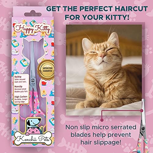 Kenchii Happy Kitty Ball Tip Grooming Scissors - Image 4