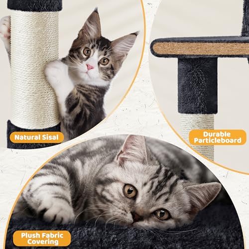 Yaheetech 54in Cat Tree Tower, Cozy Condo, Climbing Ladder & Hammock, Pet Play - Image 6