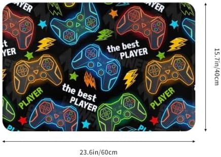 Video Game Controller Background Bath Mat 24x16 Inch Non-Slip Soft Microfiber - Image 3
