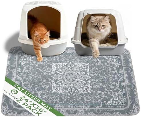 Homimp Cat Litter Mat 2 Pack, Litter Trapping Mat Contains Mess from Box by HOMIMP