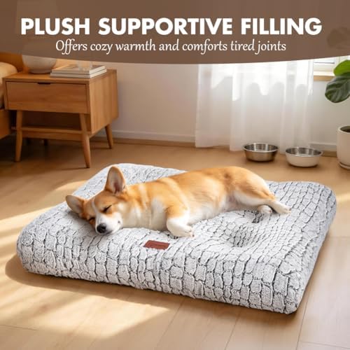 Dog Bed Crate Pad for Medium Dogs 30"x20" White - Image 3