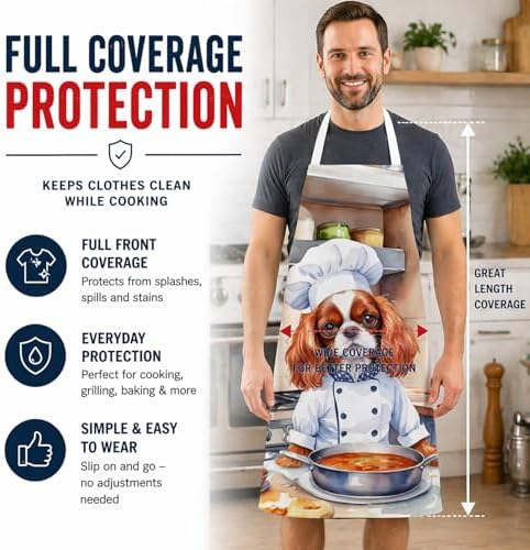 Caroline's Treasures Cavalier Spaniel The Chef Apron Cooking Kitchen Server - Image 3
