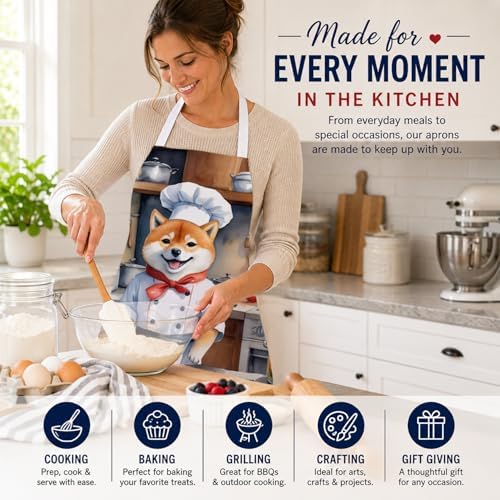 Caroline's Treasures Shiba Inu The Chef Apron Cooking Kitchen Server Baking - Image 6