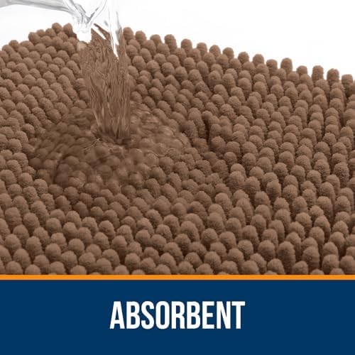 OLANLY Bathroom Runner Rugs 45x27, Extra Soft Absorbent Chenille Bath Rugs - Image 4