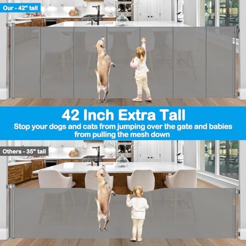Reinforced 42" Extra Tall Retractable Baby Gate-Prevent Crawling Under - Image 4