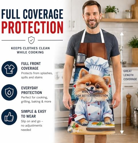 Caroline's Treasures Pomeranian The Chef Apron Cooking Kitchen Server Baking - Image 3