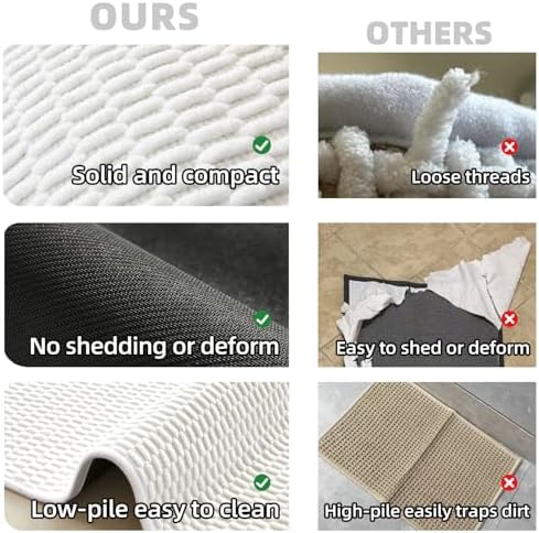 TYUU Bathroom Rugs Non Slip Washable, Super Absorbent Thin Bath Mat Quick Dry - Image 6