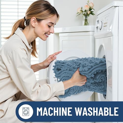 Smiry Bathroom Toilet Rugs U Shaped 20X20, Chenille Bath mats - Image 6