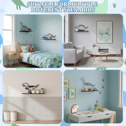 Sieral 4 Pcs Dinosaur Wall Shelf Metal Dinosaur Wall Decor Bookshelf - Image 3