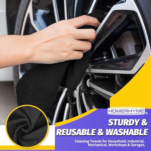 Microfiber Cleaning Cloth, 100 Pack Black Cleaning Rags Microfiber Towel Bulk - Image 3