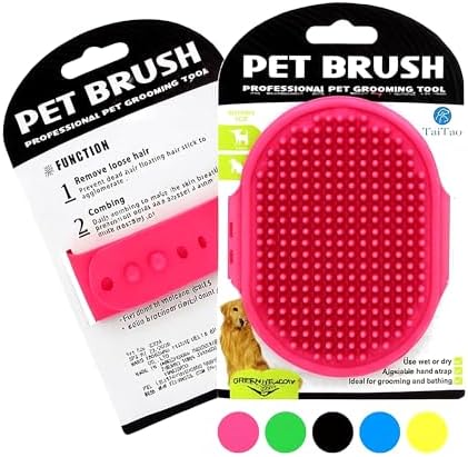 Silicone Pet Grooming Brush for Dogs & Cats – Soft Bath Brush, Gentle by Unknown
