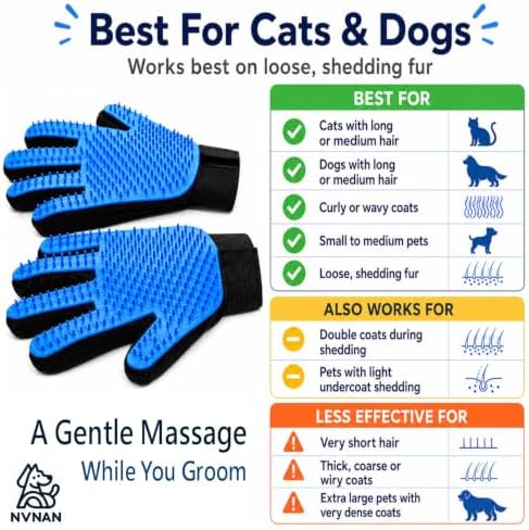NVNAN Cat & Dog Grooming Glove and Curry Brush Set - Image 7
