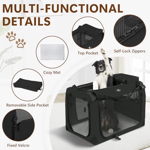 X-ZONE PET Dog Crate 3-Door Kennel, Collapsible Portable Soft Sided Pet Carriers - Image 2