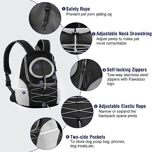 Pawaboo Pet Dog Front Carrier Backpack, Ventilated Mesh Puppy Back Pack - Image 6
