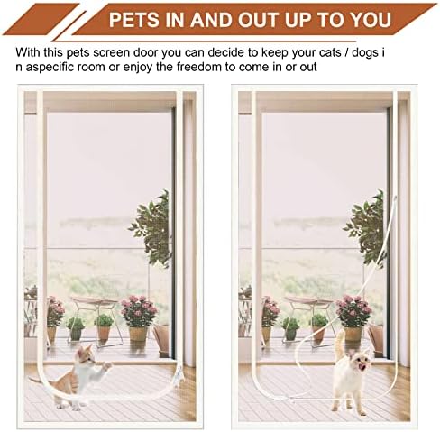 Dixutzi Reinforced Cat Screen Door Fits Door Size 32''x 80'', Heavy Duty Pets - Image 6