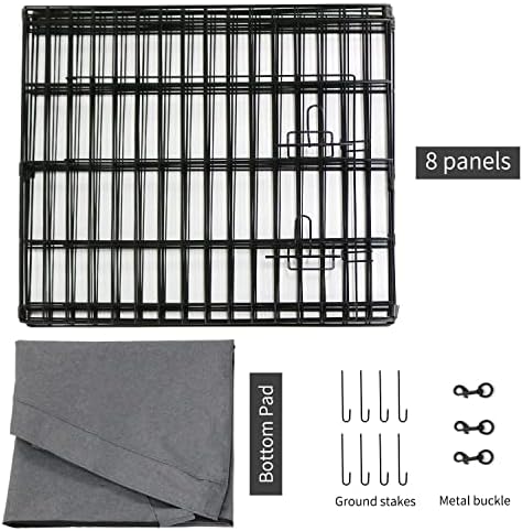 PETIME Foldable Metal Dog Exercise Pen/Pet Puppy Playpen Kennels Yard Fence - Image 6