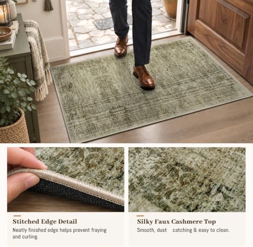 Area Rugs for Bedroom Nursery 4x6 Washable Foldable Vintage Grey - Image 3