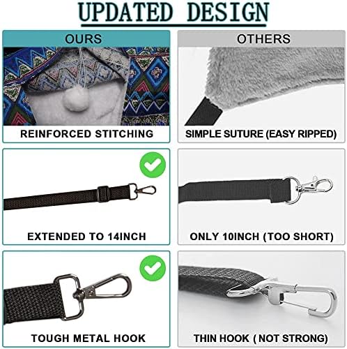 JSPYFITS Cat Cage Hammock with Ball, Double Layer Hanging Adjustable Soft Pet - Image 3