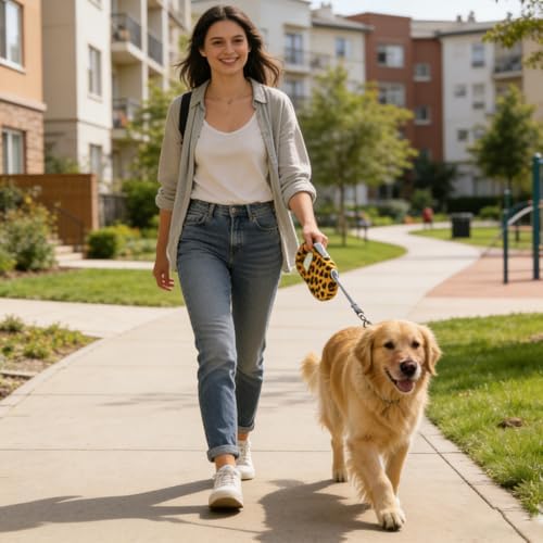 Retractable Dog Leash for Medium & Large Dogs up to 80 lbs, One-Handed Brake by Unknown