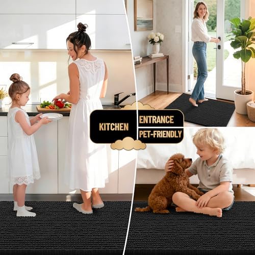 OLANLY Thick Chenille Bathroom Runner Rugs 47x20, Absorbent Bath Mat - Image 6
