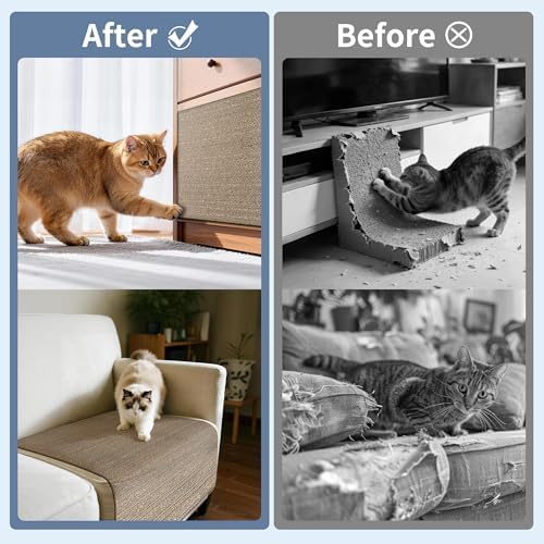 Natural Cork Cat Scratcher Mat, Self-Stick & Trimmable Furniture Protector - Image 4