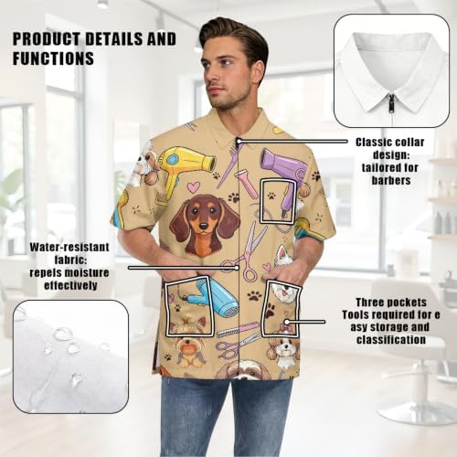 Grooming Smock for Dog Groomer Professional Design Water Hair Proof - Image 6