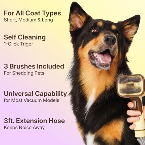 GROOMI Vacuum Pet Brush Kit – 3‑in‑1 Dog & Cat Grooming Tool, Self‑Cleaning - Image 2