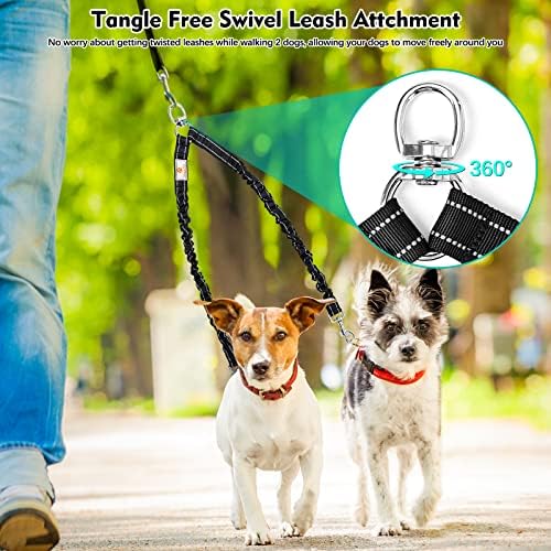 2 Dog Leash, 360° Swivel No Tangle Double Dog Walking & Training Leash - Image 3