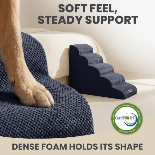 Miorun Dog Stairs for High Beds, 24.5" Foam Pet Ramp Step for Small Dogs - Image 5