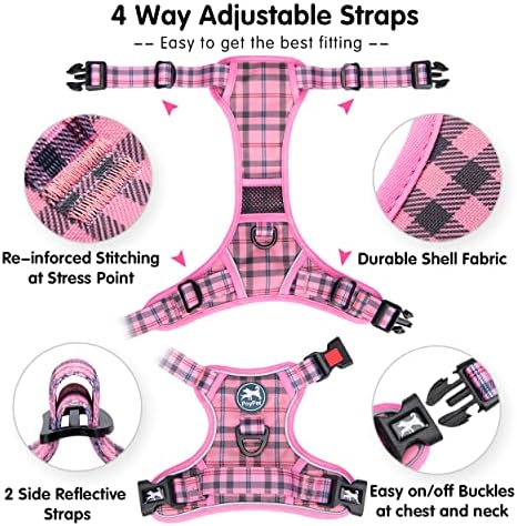 PoyPet Plaid Dog Harness Large, No Pull Vest - Image 3