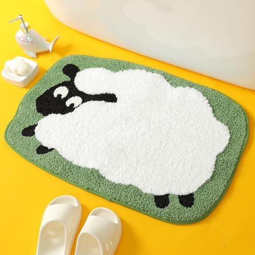 Molesun Sheep Bath Mat 16x24, Soft Absorbent Microfiber Bath Rugs - Image 2