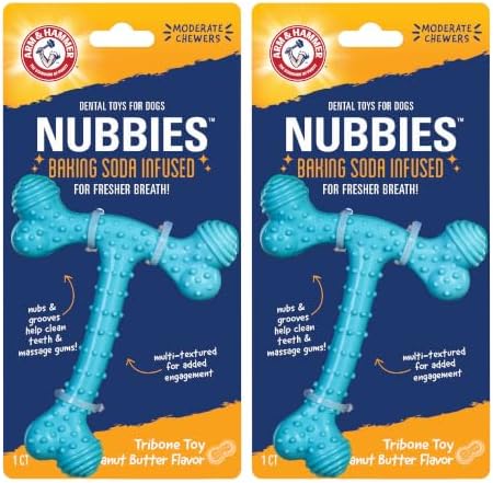 Arm & Hammer Nubbies T-Bone Dental Dog Chew Toy, Peanut Butter Flavor by ArmHammer
