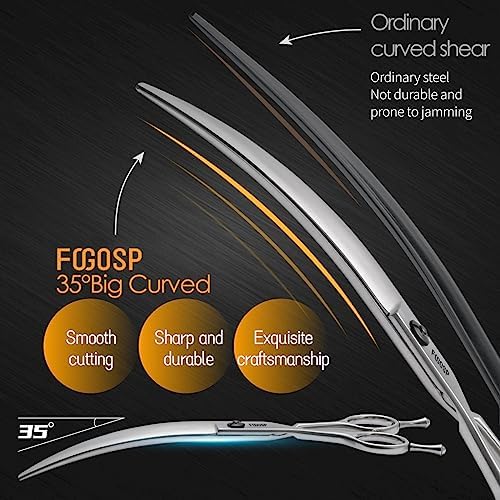 Professional Left Handed Curved Dog Grooming Scissors - Image 5