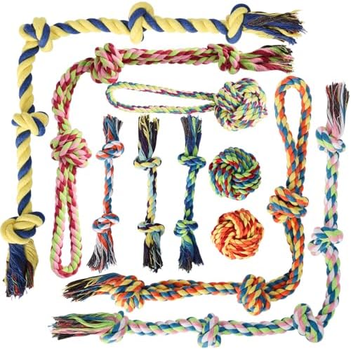 Aitmexcn Dog Rope Toys, 10 Pack Cotton Chew Tug Toys by Aitmexcn