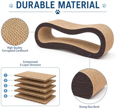 2 in 1 Large Cardboard Cat Scratcher Lounger，Cat Scratching Board - Image 7