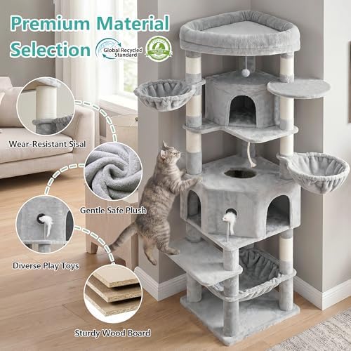 Cat Tree, 81.1" Skyward Corner Cat Tower - Image 6